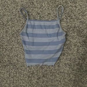 forever 21 blue with white stripes small crop top
